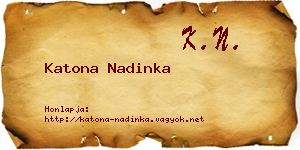 Katona Nadinka névjegykártya